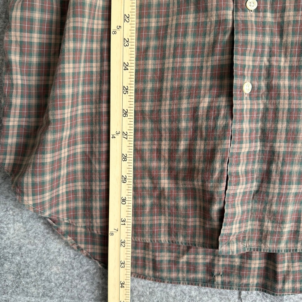 Ralph Lauren Mens LT Tall Classic Fit Brown Plaid Button Down Shirt Long Sleeve - Picture 6 of 8